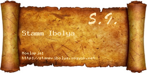 Stamm Ibolya névjegykártya