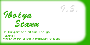 ibolya stamm business card
